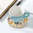 thumbnail image 5 of Round Drink Coasters 2 Pcs Animals and Flowers Absorbent Ceramic Coaster with Cork Base for Coffee Cups Housewarming Gift for Home Decor, 5 of 6