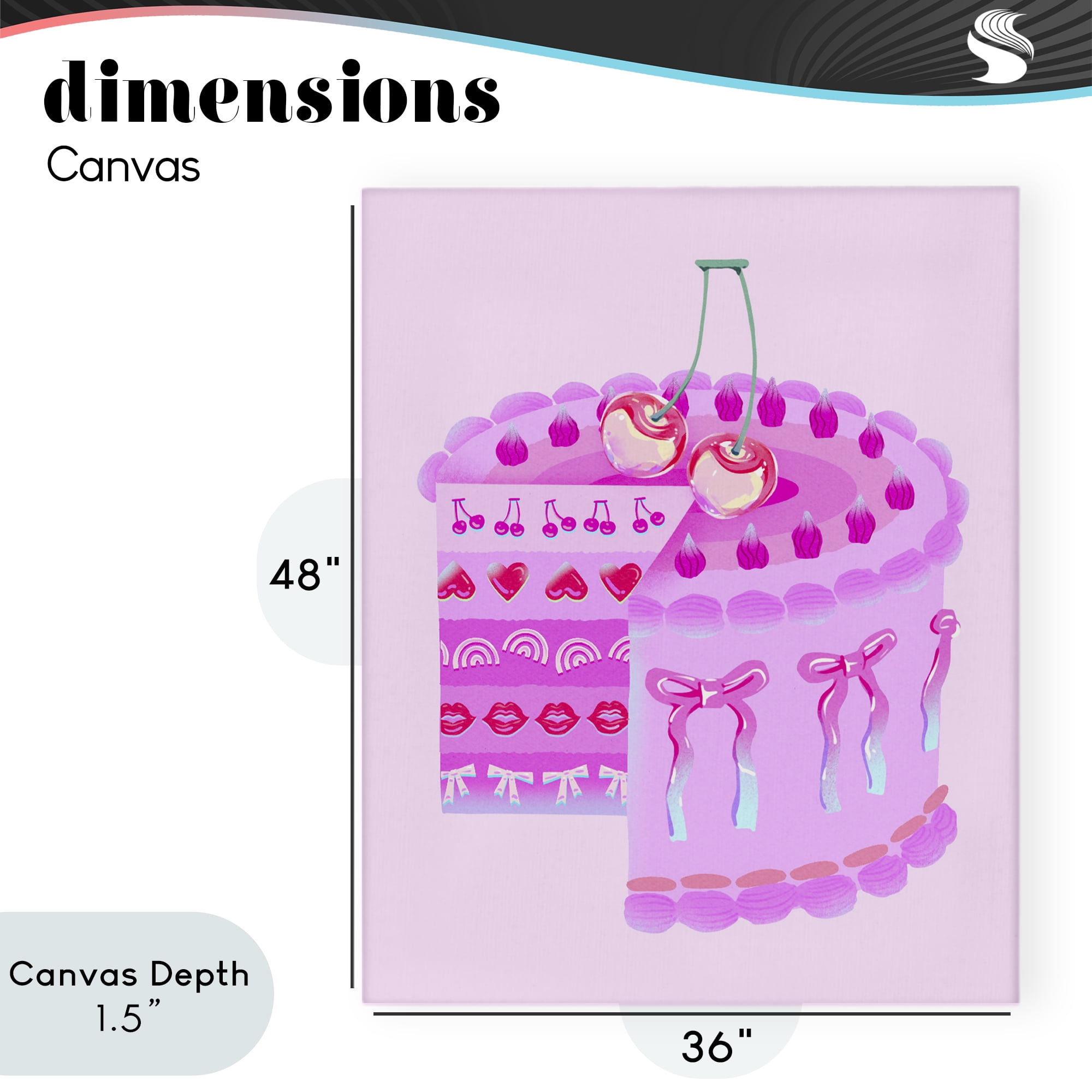 Stupell Industries Pastel Cherry Layered Cake Canvas Wall Art, design by Ziwei Li