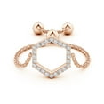 thumbnail image 2 of ANGARA Lab Grown Diamond Open Hexagon Bolo Ring for Women in 14K Rose Gold (Size-1mm| Color-F-G| Clarity-VS) | April Birthstone, Birthday, Anniversary, Jewelry Gift for Women | Lab-Grown Diamond Ring, 2 of 4