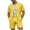 Yellow, variant on IWRICH Men's Short Sleeve Suit Sets Plain Formal Blazer Jacket and Shorts Wedding Party Business Casual Attire Yellow XL