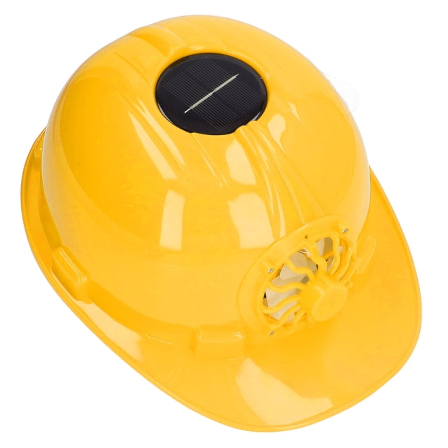 Chapeau de Sécurité Rigide, Chapeau Rigide en Plastique à Ventilateur Solaire pour la Construction Bleu Foncé, Rouge, Jaune