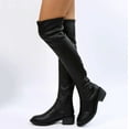 thumbnail image 2 of Mepaouo Women's Over The Knee Boots Low Block Heel Stretch Winter Thigh High Long Boots(Black,6.5), 2 of 8
