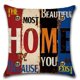 thumbnail image 5 of Juego de 4 fundas de almohada de lino y poliéster, fundas de almohada para coche, juego de decoración de sofá cama, 45x45cm (hogar/amor) ER, 5 of 5