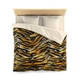 thumbnail image 1 of Orange Tiger Stripe Duvet Cover, Brown Animal Print Microfiber Bedding, 1 of 9