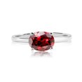 thumbnail image 1 of JeenMata Anillo de Compromiso Solitario con Granate Rojo de Corte Ovalado de 1,25 Quilates (Piedra Natal de Enero) en Oro Blanco de 18 K sobre Plata, 1 of 6
