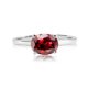 thumbnail image 1 of JeenMata Anillo de Compromiso Solitario con Granate Rojo de Corte Ovalado de 1,25 Quilates (Piedra Natal de Enero) en Oro Blanco de 18 K sobre Plata, 1 of 6