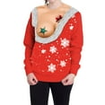 thumbnail image 4 of Vêtements de Noël Hauts Décontractés Amples Chandail à Manches Longues Col Rond, 4 of 6