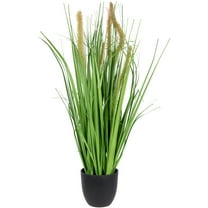 Northlight 24" Artificial Onion Grass Plant in Black Pot