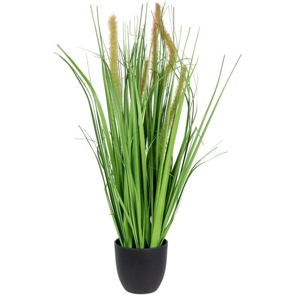 Northlight 24" Artificial Onion Grass Plant in Black Pot