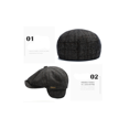 thumbnail image 2 of Gángster sangriento con la misma boina Versión coreana del sombrero delantero Sombrero octogonal para hombres Sombrero de vendedor de periódicos al aire libre Otoño e invierno, B, 2 of 5