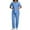 Light Blue, variant on Bocqde Scrub Sets for Women Womens 2 Piece Scrub Outfits Casual Short Sleeve Scrub Tops and Long Pants Sets Nurse's Uniform Lounge Set Working Sets with Pockets