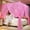Pink, variant on 4 Corners Post Ruffle Canopy Bed Curtains for Girls Kids Adults - Cute Cozy Drape Square Netting - 3 Opening Mesh Net Canopy - Princess Bedroom Decoration