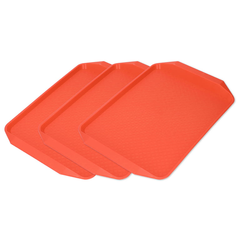 Lunch Tray 3PCS Colorful Food Tray Rectangle Thickened Binaural Plastic  Tray Heat Resistance Stackable Cafeteria Trays For Hotel 