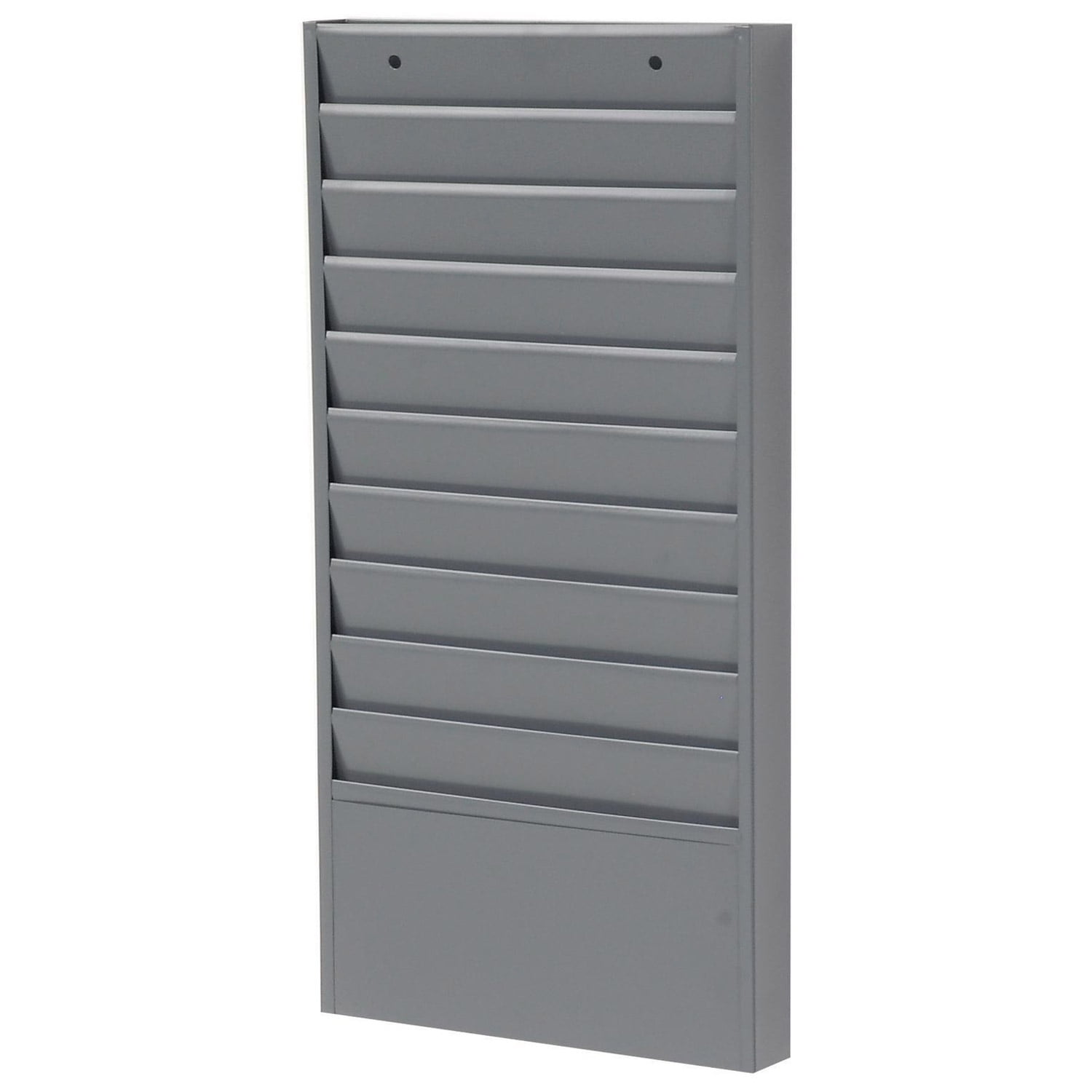 Steel Medical Chart Hanging Wall File Holder 10 Pockets Gray Lot Of 1