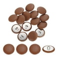 thumbnail image 1 of Paquete de 15 botones cubiertos de cuero, botones de costura redondos de vástago de metal de 25mm 40L para ropa, abrigos, sombreros, decoración de sofá, manualidades DIY, marrón claro, 1 of 6