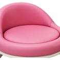 thumbnail image 3 of Low Rolling Seat with Backrest PU Leather Sofa Foot Rest Multipurpose Cleaning Pulley Stool Pedicure Stool for Salon Home Library Garage, Pink, 3 of 7