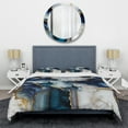 thumbnail image 3 of Designart "Serene White and Blue Geode Marble I" Abstract Marble Bedding Covert Set - Modern Blue Abstract Bed Set With 2 Shams, 3 of 6