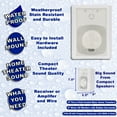 thumbnail image 2 of Acoustic Audio 151W Indoor Outdoor 2 Way Speakers 3000 Watt White 5 Pair Pack 151W-5Pr, 2 of 6