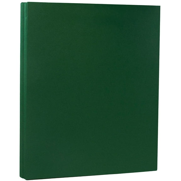 JAM Paper Cardstock, 8 1/2 x 11, 130lb Dark Green, 25/Pack