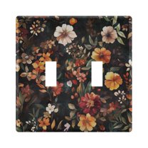 Yayeee Toggle Light Switch Wall Plate 2-Gang 4.56"x4.48" Decorative Outlet Cover, Colorful Flower