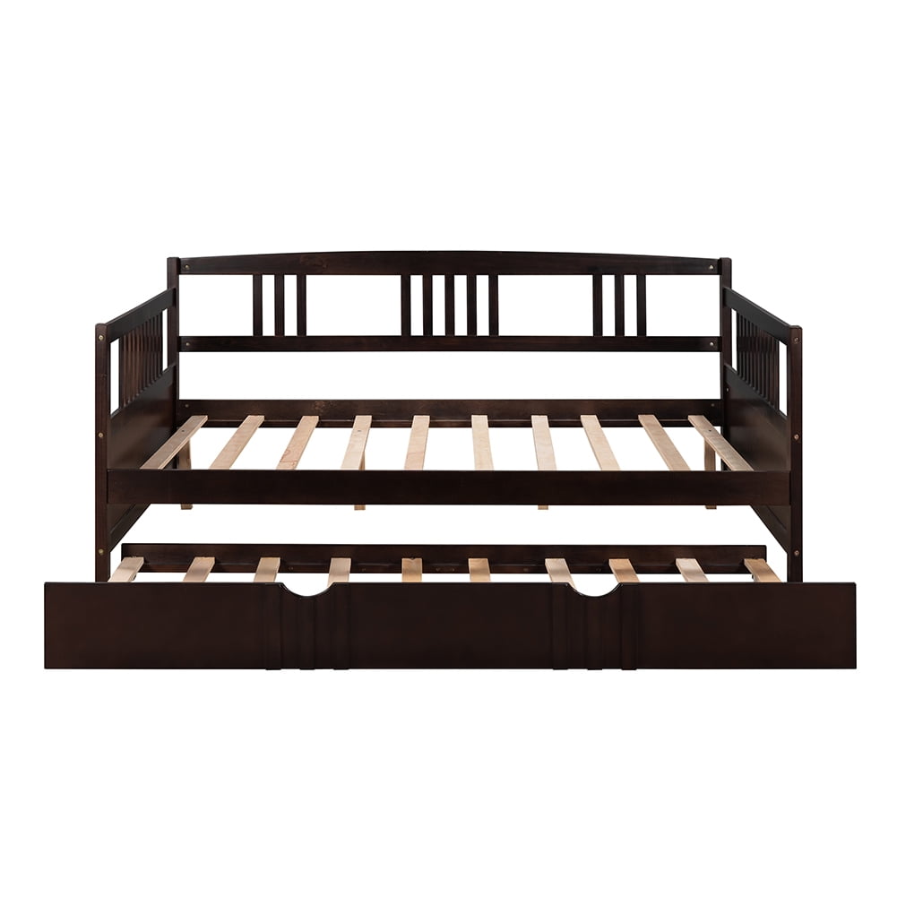 Lowestbest Sofa Bed, Wood Bed Daybed with Pull-Out Double Bed Frame, Full Size