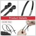 thumbnail image 4 of 12 Inch Cable Ties (100 Pack) Zip Ties with Screw Mounting Hole 120 Lb Strength + 100 Screws for Wire Management, 4 of 6