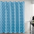 thumbnail image 5 of Shower Curtain Geometric Shower Curtain with Heavy Duty Waffle Weave Water Repellent Fabric Cloth Shower Curtain for Bathroom Showers Hotels, 72"x72", Light Blue, 5 of 6