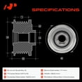 thumbnail image 2 of A-Premium Alternator Freewheel Clutch Pulley Compatible with Nissan Altima 2013-2018 2.5L, 6 Grooves Clockwise, 2 of 6