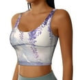 thumbnail image 2 of Fotbe Lavender Blooms Window Pattern Womens' Sports Bra Longline Wirefree Padded with Medium Support Sports Moisture-Wicking Workou Vest,Tank Top-Medium, 2 of 7