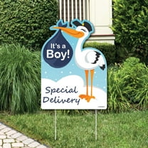 Big Dot of Happiness Boy Special Delivery - Baby Shower Decorations - Blue It's A Boy Stork Baby Announcement & Welcome Yard Sign