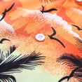 thumbnail image 4 of Camisas Negras Para Hombre Blusa superior con estampado hawaiano de playa de ocio de de verano para hombre (Orange, L), 4 of 7