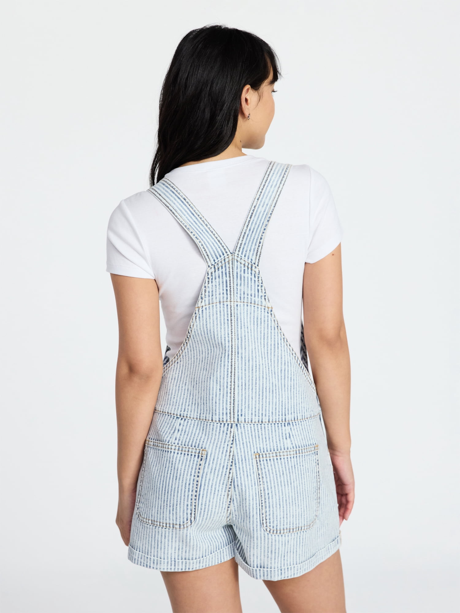 No Boundaries Denim Shortalls, 3" Inseam, Women's Sizes XXS-XXL