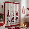 thumbnail image 3 of Valentine's Day Shower Curtain Gnomes Holding Love Hearts Bathroom Curtains with Hooks, Waterproof Fabric Buffalo Plaid Bath Shower Curtains Set for Bathroom Bathtubs Valentines Decor 72x72 Inch, 3 of 9