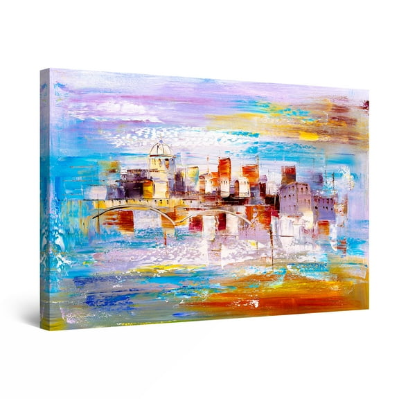 Startonight Canvas Wall Art Abstract - My Colored City Painting - Large Artwork Print for Living Room 32" x 48"