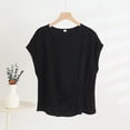 thumbnail image 2 of zbxnLI 3XL-5XL Plus Size T Shirts Tops for Women Summer Solid Color Short Sleeve Basic Shirt Top Casual Loose Tee, 2 of 3