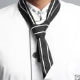 thumbnail image 2 of Chef Scarf Tie Kitchen Cooking Chef Neckerchief for Ladies & Men (Black+White), 2 of 6