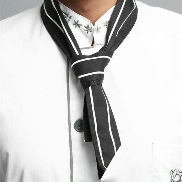 Stylish Chef Scarf Tie Kitchen Cooking Chef Neckerchief for Women and Men(Zwart + Wit)