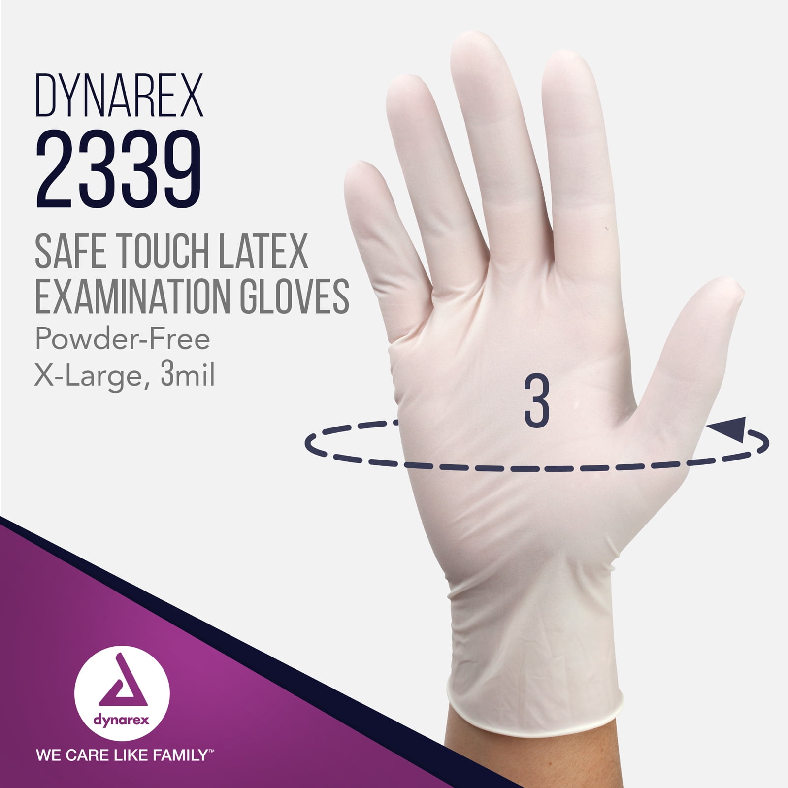 Dynarex Safe-Touch Disposable Latex Exam Gloves, Powder-Free for Healthcare, Industrial, Salons/Spas, and Food Prep, Bisque Color, Size XL, 1 Case of 1000 Gloves (10 boxes, 100 gloves per box)