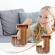 thumbnail image 1 of Lata de ahorros de madera con letras en inglés, lata de ahorros de vidrio transparente, alcancía, 1 of 6