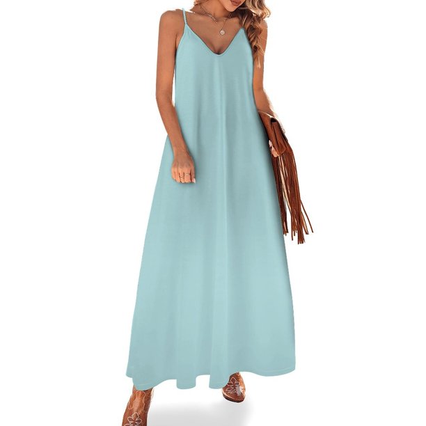 Vestido sin mangas azul aguamarina con huevo de petirrojo vestidos verano mujer 2024 vestidos de verano vestidos elegantes