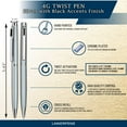 thumbnail image 6 of 4G Ball Pen - Silver with Black Accents with Single Gift Box Rosewood, 6 of 9