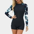thumbnail image 4 of pstuiky Womens Swimsuit Print Crew Neck Plus Size Adaptable One Piece Bathing Suits Womens Swim Suits Wetsuit with Board Shorts Womens Swim Suits, 4 of 7
