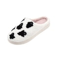 thumbnail image 3 of HTHLVMD Cute Pattern House Shoes, Fuzzy Plush Slip Ons, Halloween All Over Ghost Slippers Cute Pattern Fuzzy House Shoes Warm Plush Closed Toe Slip On Clog Indoor Footwear, White 7.5, 3 of 6