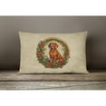 thumbnail image 3 of Red Redbone Coonhound Christmas Flowers Throw Pillow 12 in x 16 in, 3 of 4