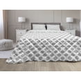 thumbnail image 1 of White Damask Down Alternative Comforter, Print of Vintage Style Continuing Garden Art Flourishes and Leaves, Microfiber Quilt for All Season, 5 Sizes, Charcoal Grey, by Ambesonne, 1 of 3