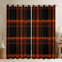 Manfei Abstract Geometric Plaid Curtains Pack of 2 (42x84 Each),Modern Striped Art Curtains Blackout,Red Black Lines Bedroom Curtains For Girls Kids,Luxury Bedroom Decor