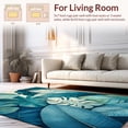 thumbnail image 2 of ODIKA 3'x5' Machine Washable Non-Slip Area Rug, Tropical Breeze Mosaic with Monstera and Areca Leaf Interplay High Traffic Rug with Pad, Teal, 206740, 2 of 8
