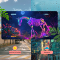 thumbnail image 5 of 1 Pcs 2D Flat License Plate Covers & Frames, Neon Skeleton Horse For Decorative Front, Waterproof For Decoration Aluminum License Plate Covers & Frames Cover For Men Women, 12" X 6", 5 of 7