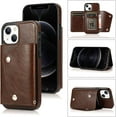 thumbnail image 2 of Compatible with iPhone 14 Plus Wallet Case with Card Holder Crossbody Neck Strap Lanyard Handbag Wrist Strap Purse for Women PU Leather Flip Case with Credit Card Slot Kickstands Stand Case Brown, 2 of 15