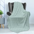 thumbnail image 4 of Geometric Soft Flannel Fleece Throw Blanket, Fish Scale Pattern Half Circles Dots Geometric Arrangement Circular Motifs, Cozy Plush for Indoor and Outdoor Use, 70" x 90", Seafoam White, by Ambesonne, 4 of 5